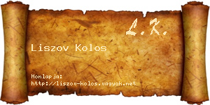 Liszov Kolos névjegykártya